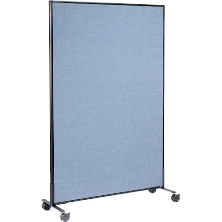 Interion By Global Industrial Interion Mobile Office Partition Panel, 48-1/4inW x 75inH, Blue 694960MBL